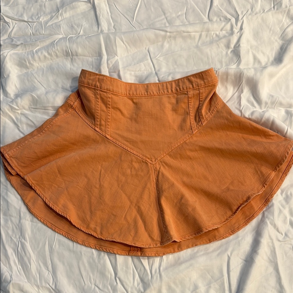 Aerie Skater Mini Skirt in Orange